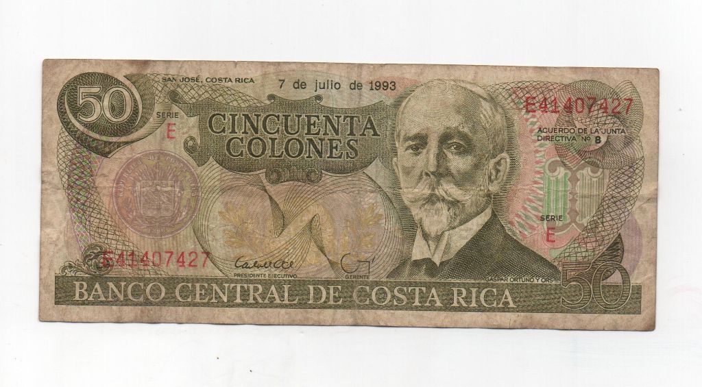 COSTA RICA DEL AÑO 1993 DE 50 COLONES